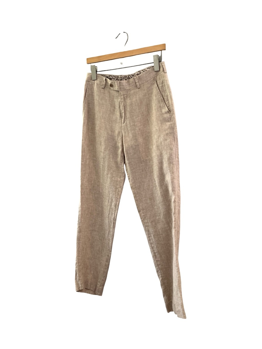 Bar III Slim Flit Linen Pants Tan Mid Rise Neutral Summer Mens Size 29 - Picture 2 of 8